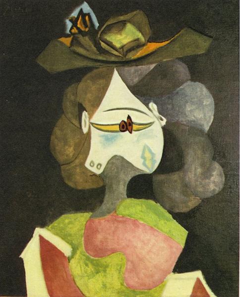 Pablo Picasso Painting A Hat With Flowers Le Chapeau A Fleurs